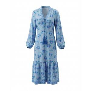 NEW SUNNY SPIRIT women's long sleeve floral maxi dress in blue